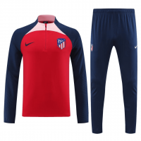 Atletico Madrid Soccer Sweatshirt + Pants Replica Red Zipper 2023/24 Mens