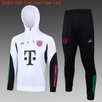 Bayern Munich Soccer Sweatshirt + Pants Replica White 2023/24 Youth (Hoodie)