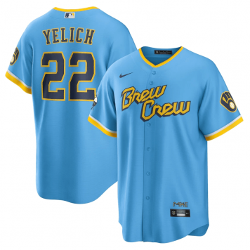 Milwaukee Brewers City Connect Replica Jersey Powder Blue 2022 Mens (Christian Yelich #22)