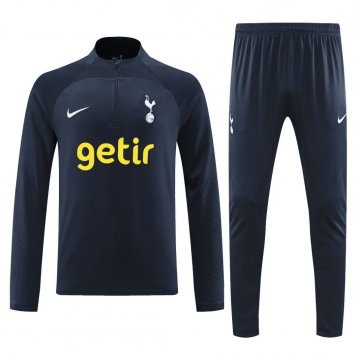 Tottenham Hotspur Soccer Sweatshirt + Pants Replica Navy Zipper 2023/24 Mens