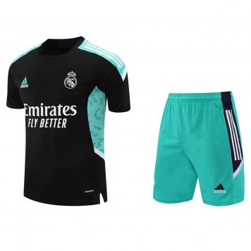 Real Madrid Soccer Jerseys + Short Replica Black Mens 2021/22