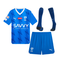 Al Hilal Soccer Whole Kit Jersey + Short + Socks Replica Home 2023/24 Youth