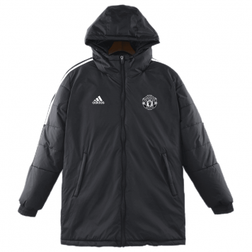 Manchester United Cotton Winter Soccer Jacket Black&White 2023/24 Mens