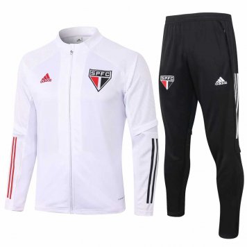 2020/21 Sao Paulo FC White Mens Soccer Training Suit(Jacket + Pants)