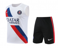 PSG Soccer Vest Jersey + Short Replica White 2023/24 Mens
