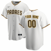 San Diego Padres 2020 Home White&Brown Replica Custom Jersey Mens