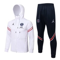 PSG x Jordan Soccer Training Suit Jacket + Pants Replica Hoodie White II Mens 2021-22