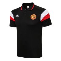Manchester United Soccer Polo Jersey Replica Black III Mens 2021-22