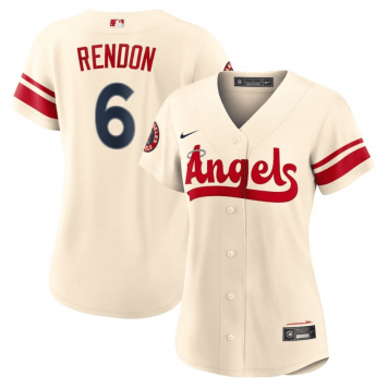 Los Angeles Angels City Connect Replica Player Jersey Cream 2022 Womens (Anthony Rendon #6)