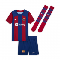 Barcelona Soccer Whole Kit Jersey + Short + Socks Replica Home 2023/24 Youth