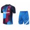 Barcelona Soccer Training Suit (Jerseys+Short) Red - Blue Mens 2021/22