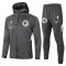 2020/21 LA Clippers Hoodie Grey Mens Soccer Training Suit(Jacket + Pants)