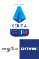 2020/21 Italian Serie A Badge & Keep Racism Out Badge & Driver Sponsor Badge