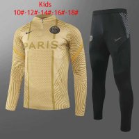 2020/21 PSG 50th Anniversary Gold Kids Half Zip Soccer Training Suit(Jacket + Pants)