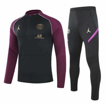 2020/21 PSG x Jordan Black - Purple Mens Soccer Training Suit