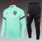 2020/21 Portugal Green Kids Half Zip Soccer Training Suit(Jacket + Pants)