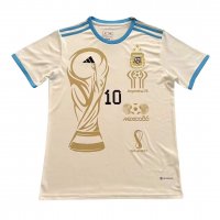 Argentina Soccer Jersey Replica Campeon Mundial Commemorative White 2023 Mens