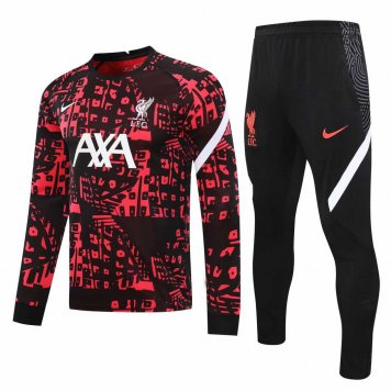 2020/21 Liverpool Red - Black Mens Soccer Training Suit