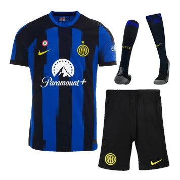 Inter Milan Soccer Whole Kit Jersey + Short + Socks Replica Home 2023/24 Mens