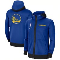Royal Golden State Warriors Jacket Hoodie Blue Authentic Showtime Performance Full-Zip Mens 2021/22