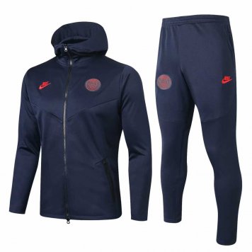 2019/20 PSG Hoodie Black Mens Soccer Training Suit(Jacket + Pants) [46912304]