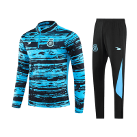 Al Nassr Soccer Zipper Sweatshirt + Pants Replica Blue 2023/24 Youth