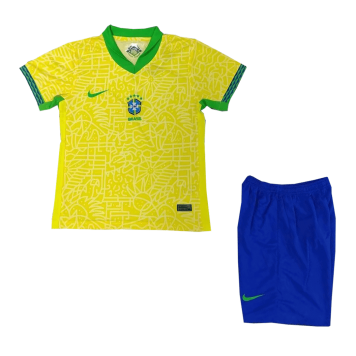 Brazil Soccer Jersey + Short Replica Home Copa America 2024 Youth