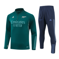 Arsenal Soccer Zipper Sweatshirt + Pants Replica Green 2023/24 Mens