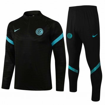 Inter Milan 2021/22 Black Soccer Training Suit Mens