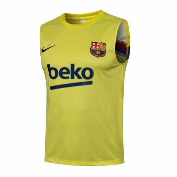 2021/22 Barcelona Yellow Soccer Singlet Jersey Mens