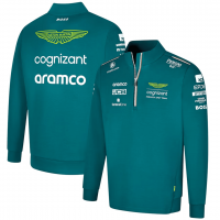 Aston Martin F1 Racing Team 1/2 Zip Sweat Aramco Cognizant Green 2023 Mens