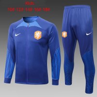 Netherlands Blue Soccer Jacket + Pants Replica Youth 2022