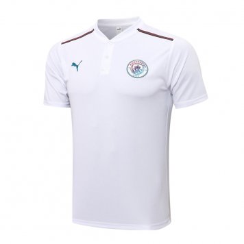Manchester City Soccer Polo Jersey White Mens 2021/22