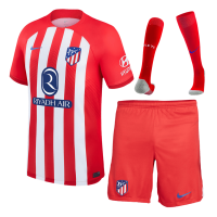 Atletico Madrid Soccer Whole Kit Jersey + Short + Socks Replica Home 2023/24 Mens