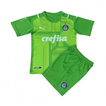 2021/22 Palmeiras Goalkeepr Green Soccer Kit (Jersey + Shorts) Kids