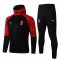 2020/21 AC Milan Hoodie Black Soccer Training Suit (Jacket + Pants) Mens