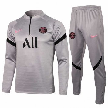 2021/22 PSG Light Grey Half Zip Soccer Training Suit Mens
