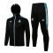 Real Madrid Soccer Training Suit Jacket + Pants Replica Black - Light Blue Mens 2021/22