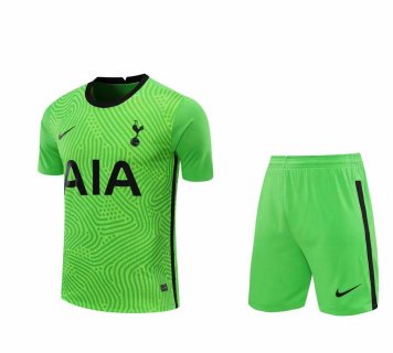 2020/21 Tottenham Hotspur Goalkeeper Green Mens Soccer Jersey Replica + Shorts Set