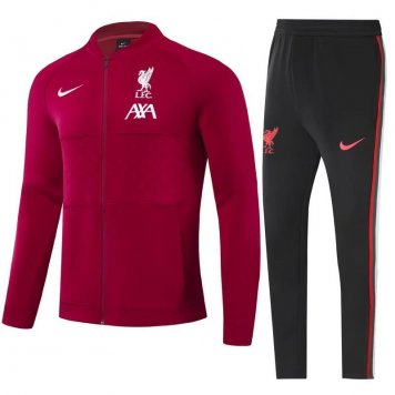 Liverpool Soccer Training Suit Jacket + Pants Burgundy Mens 2021/22