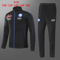 Napoli Soccer Training Suit Jacket + Pants Black Youth 2021/22