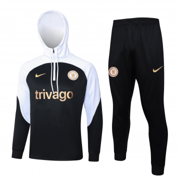Chelsea Soccer Training Suit Replica Black 2023/24 Mens (Hoodie)