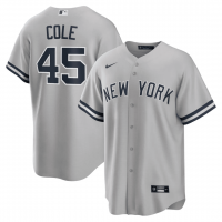New York Yankees Road Replica Player Jersey Gray 2022 Mens (Gerrit Cole #45)