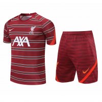 2021/22 Liverpool Burgundy Mens Short Soccer Training Jersey + Short