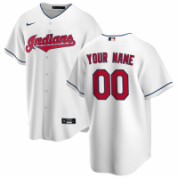Cleveland Indians 2020 Home White Replica Custom Jersey Mens