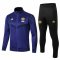 2019/20 Manchester United High Neck Blue Mens Soccer Training Suit(Jacket + Pants)
