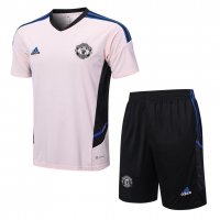 Manchester United Soccer Jersey + Short Replica Pink 2022/23 Mens