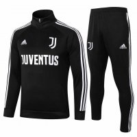 2020/21 Juventus Black Mens Half Zip Soccer Training Suit(Jacket + Pants)