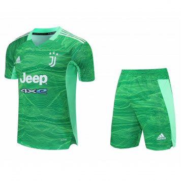 Juventus Soccer Jersey + Short Replica Goalkeeper Green Mens 2021/22