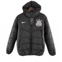 Corinthians Cotton Winter Soccer Jacket Black 2023/24 Mens